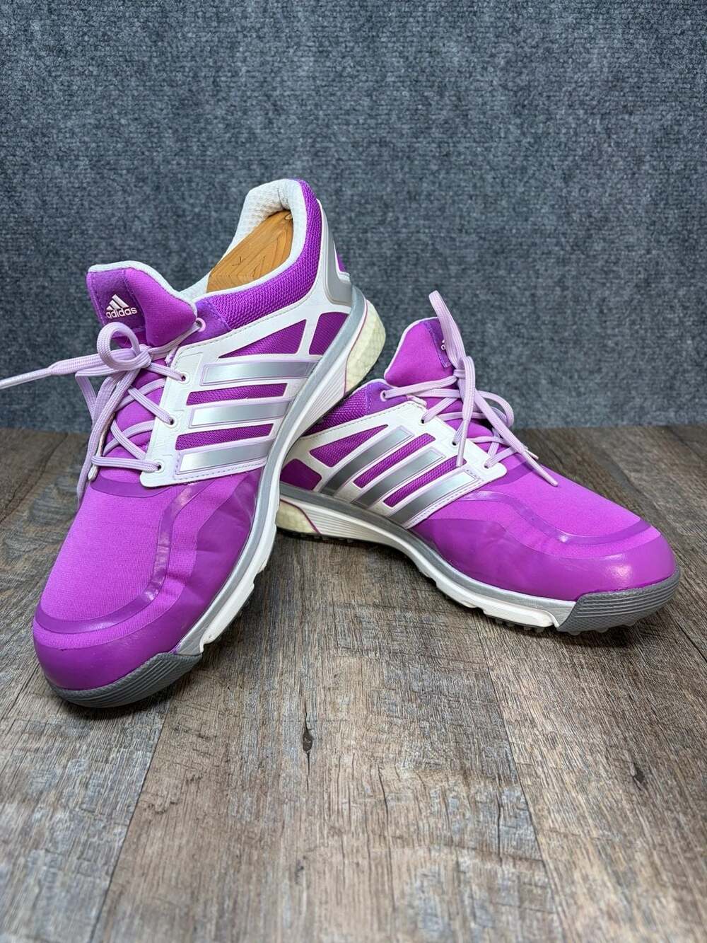 adidas Adipower Boost Waterproof Golf Shoes Purple Silver Q47020 Women's Size 10